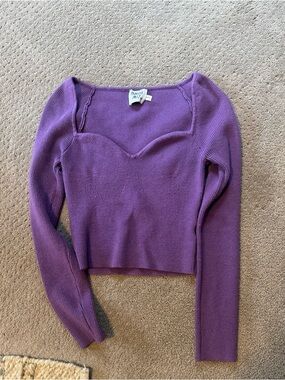 Princess Polly Lavender Ribbed Knit Top